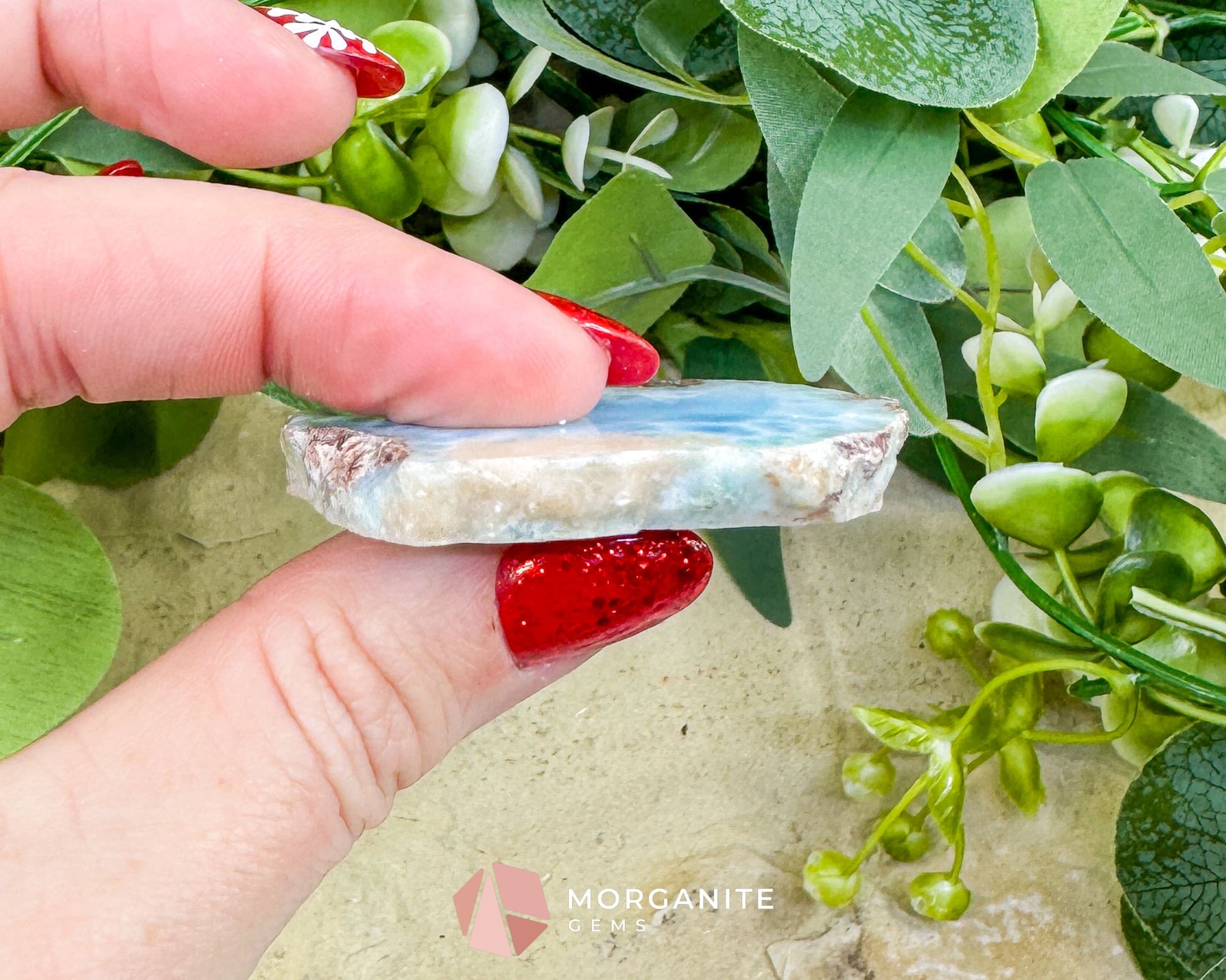 High-Quality Larimar Freeform No. 20 (24g) - Polished 2-Sided ’Stone of Atlantis’ – Rare Blue Specimen - Metaphysical