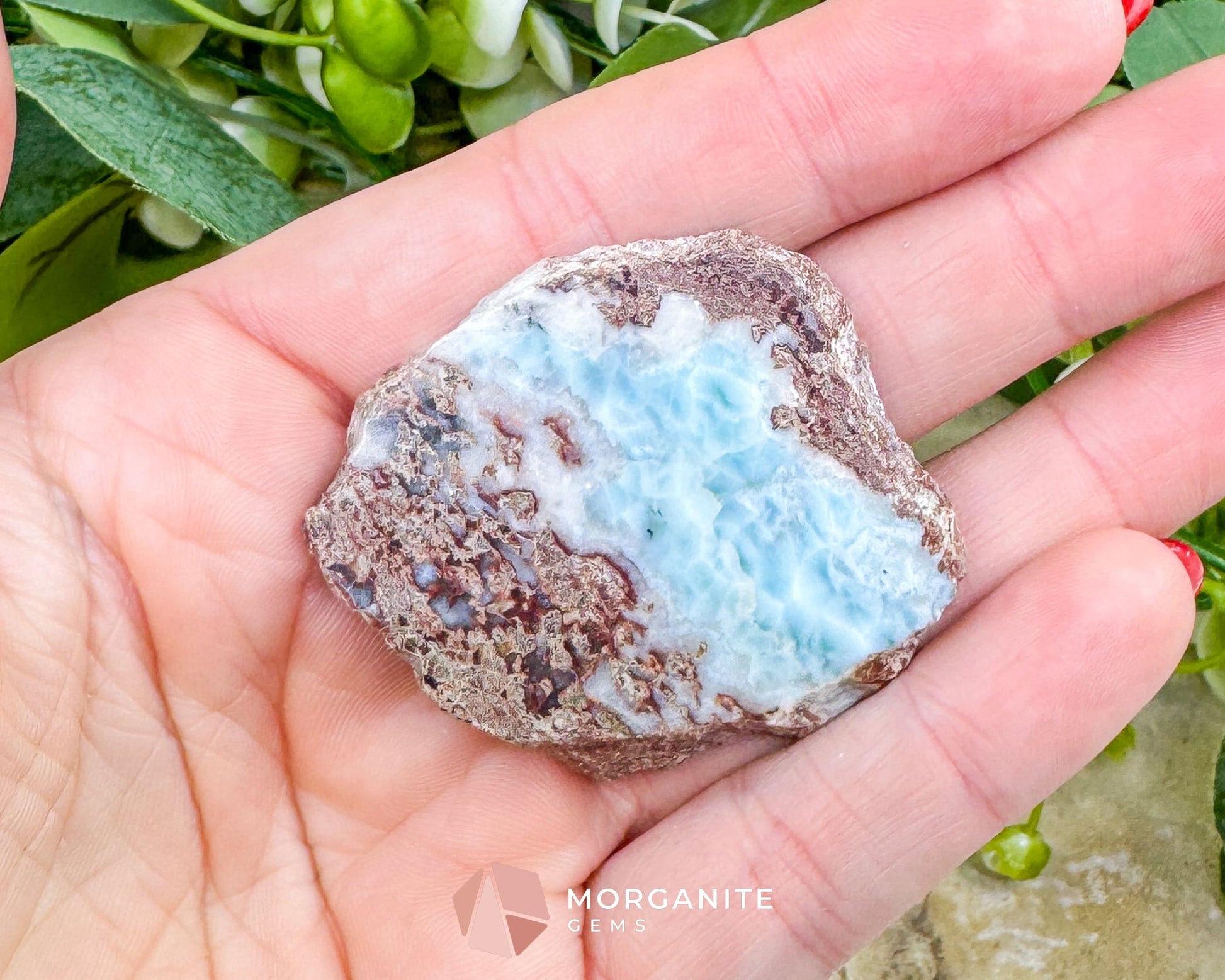 High-Quality Larimar Freeform No. 33 (24g) - Polished 2-Sided ’Stone of Atlantis’ - Perfect for Pendants - Metaphysical