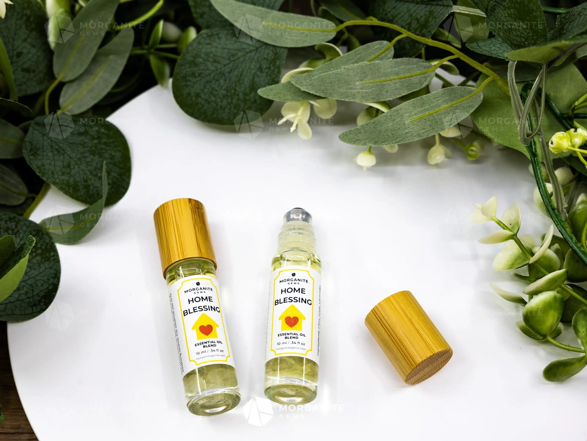 Home Blessing Roll-On Essential Oil Blend-Morganite Gems