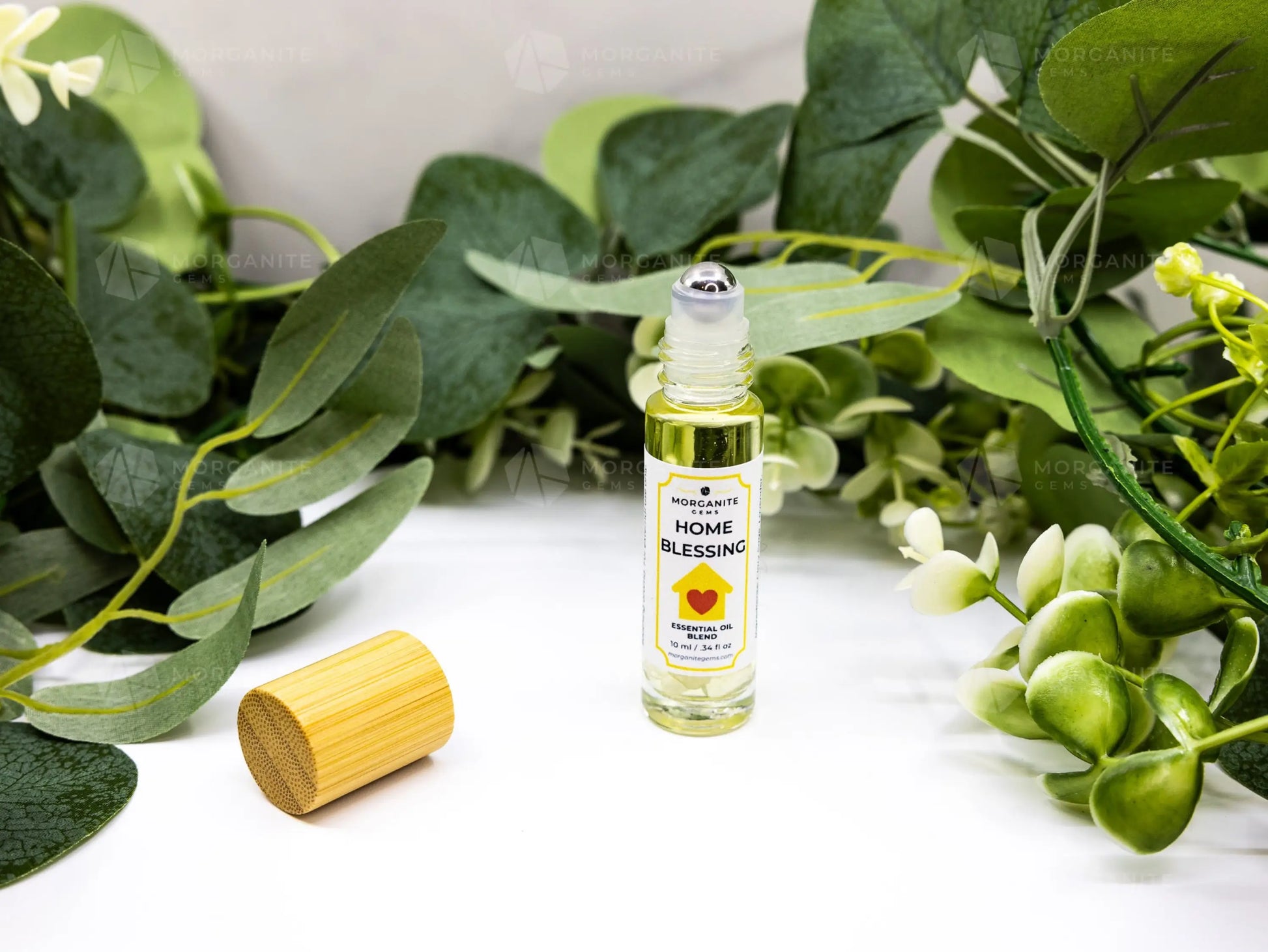 Home Blessing Roll-On Essential Oil Blend-Morganite Gems