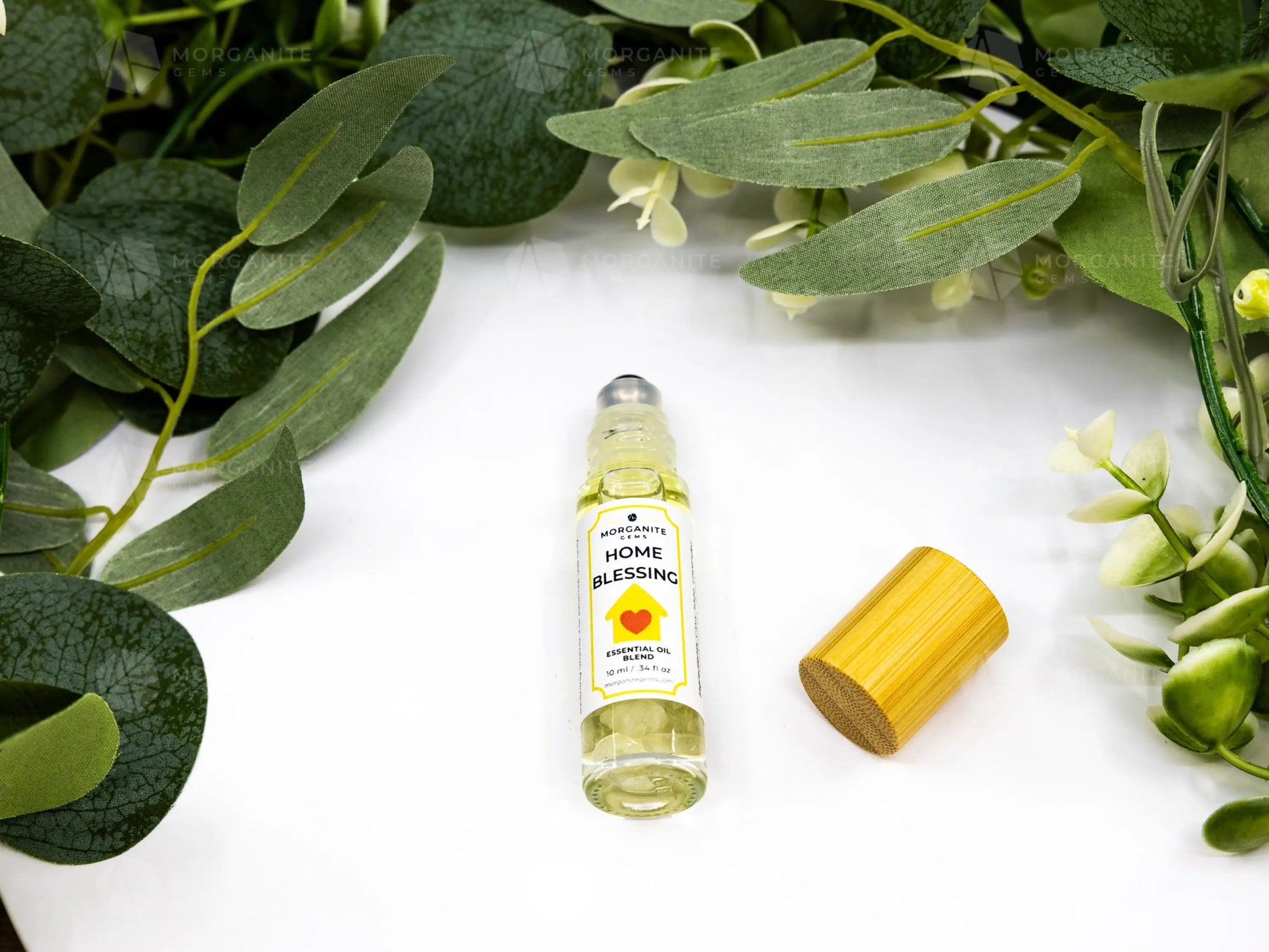 Home Blessing Roll-On Essential Oil Blend-Morganite Gems