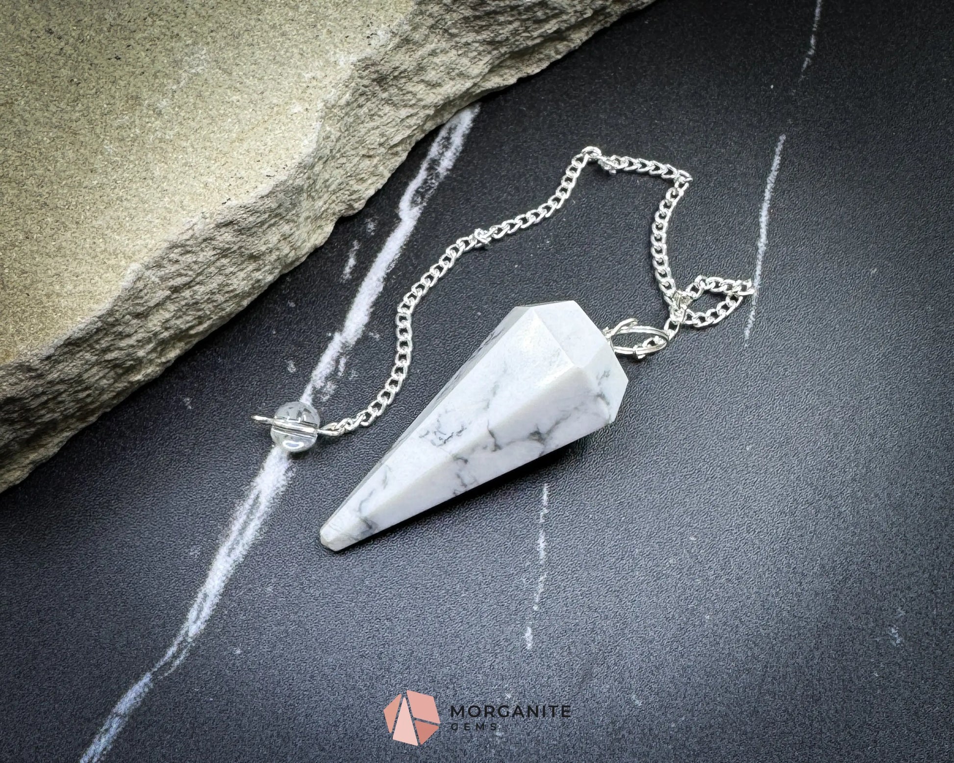 Howlite Crystal Pendulum for Calm Patience & Emotional Clarity - Metaphysical Crystals