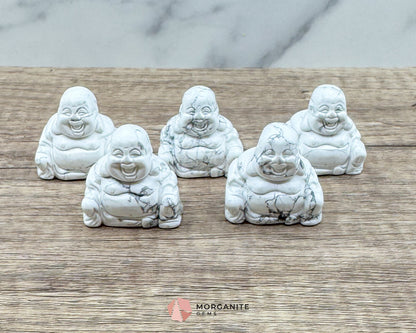 Howlite Fat Belly Buddha Maitreya Carving – Symbol of Peace and Abundance-Morganite Gems