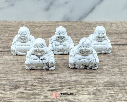 Howlite Fat Belly Buddha Maitreya Carving – Symbol of Peace and Abundance-Morganite Gems