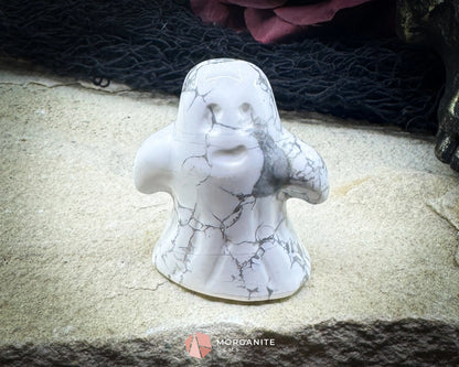 Howlite Ghost Figurine Carving (Approx. 44 mm) – Random Selection + Info Card Metaphysical Crystals