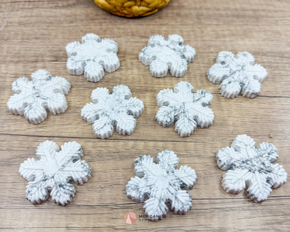 Howlite Snowflake Carving – Elegant Handcrafted Winter Decor-Morganite Gems