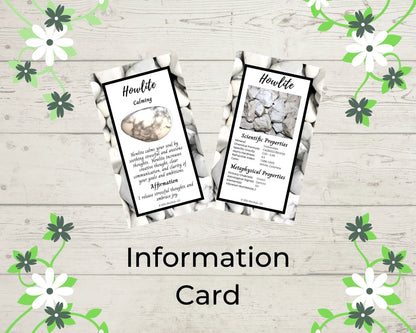 Howlite with Information Card-Morganite Gems