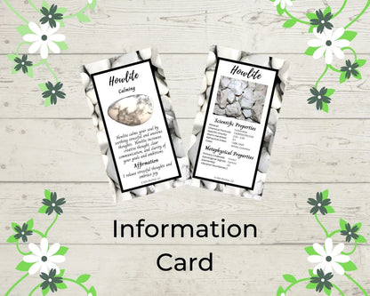 Howlite with Information Card-Morganite Gems