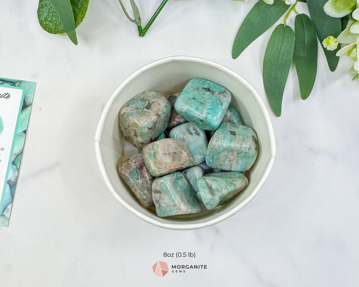 Indian Amazonite Tumbled Stones - Bulk Natural Crystals 20-50mm - Green Amazonite Worry Stone for Communication & Hope