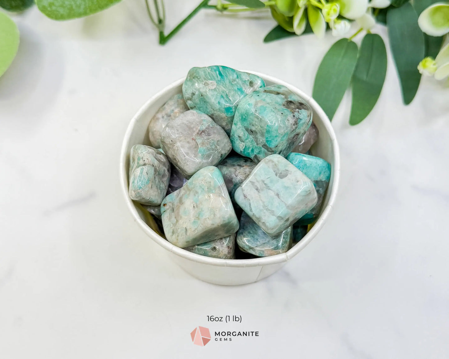 Indian Amazonite Tumbled Stones - Bulk Natural Crystals 20-50mm - Green Amazonite Worry Stone for Communication & Hope