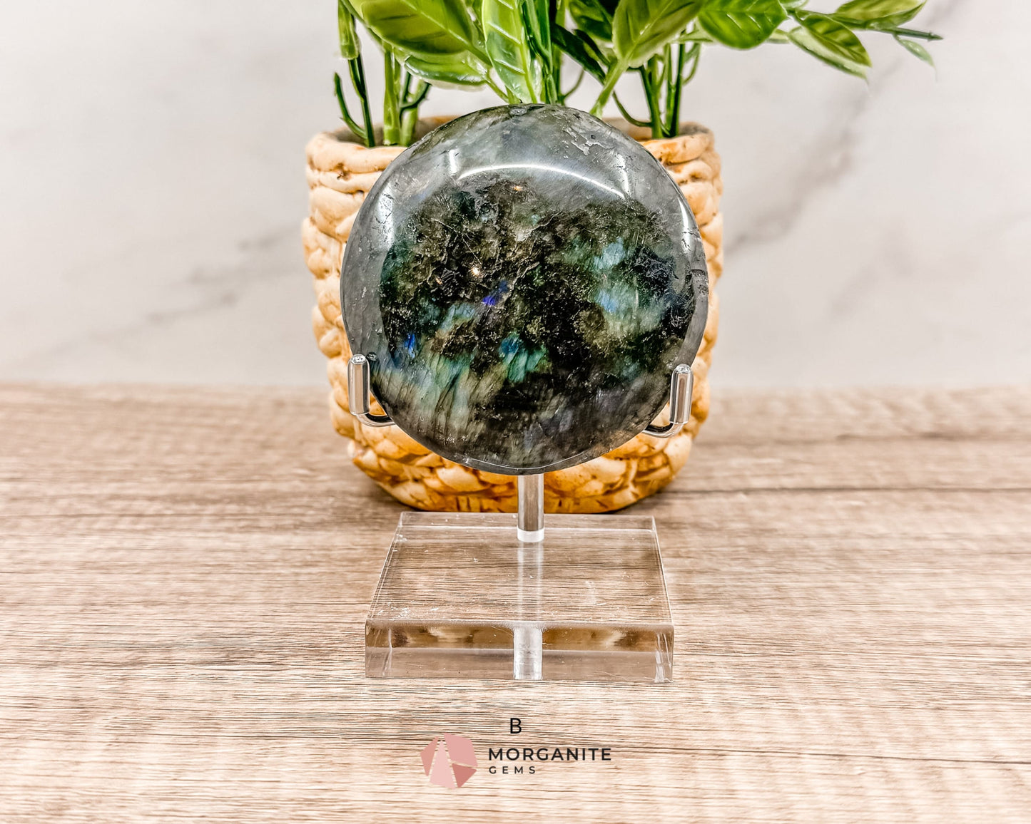 Labradorite Extra Large Palm Stone – A Gem of Mystical Beauty-Morganite Gems