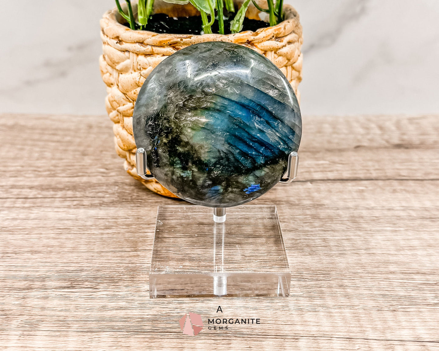 Labradorite Extra Large Palm Stone – A Gem of Mystical Beauty-Morganite Gems