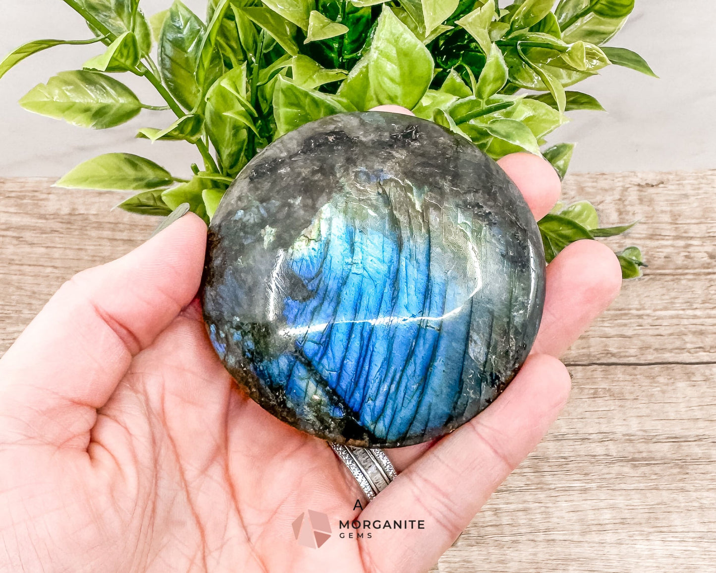 Labradorite Extra Large Palm Stone – A Gem of Mystical Beauty-Morganite Gems