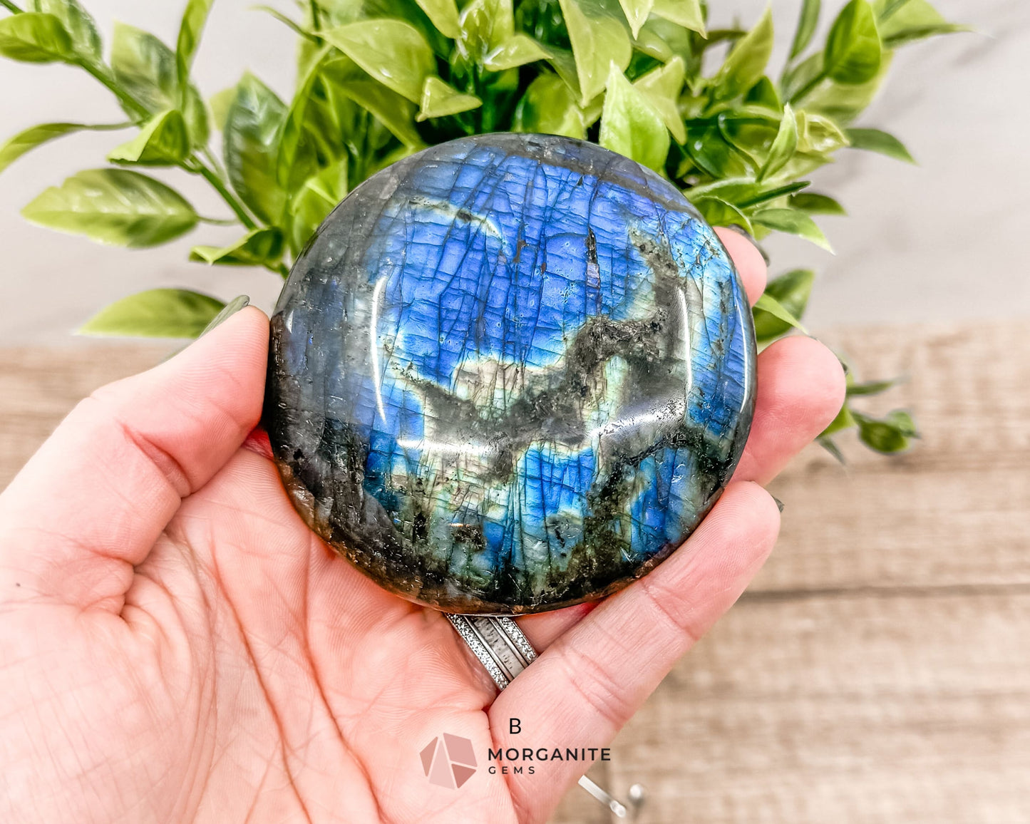 Labradorite Extra Large Palm Stone – A Gem of Mystical Beauty-Morganite Gems