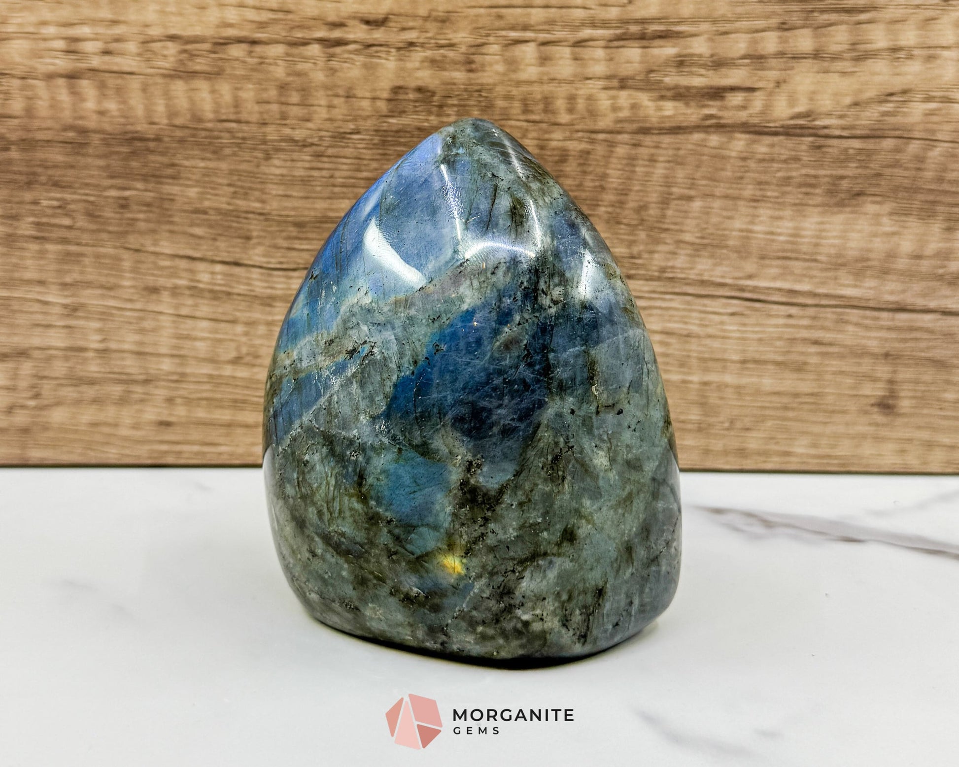 Labradorite Freeform No.5 – 1.7lb Polished Standing Crystal for Intuition Protection & Inner Transformation