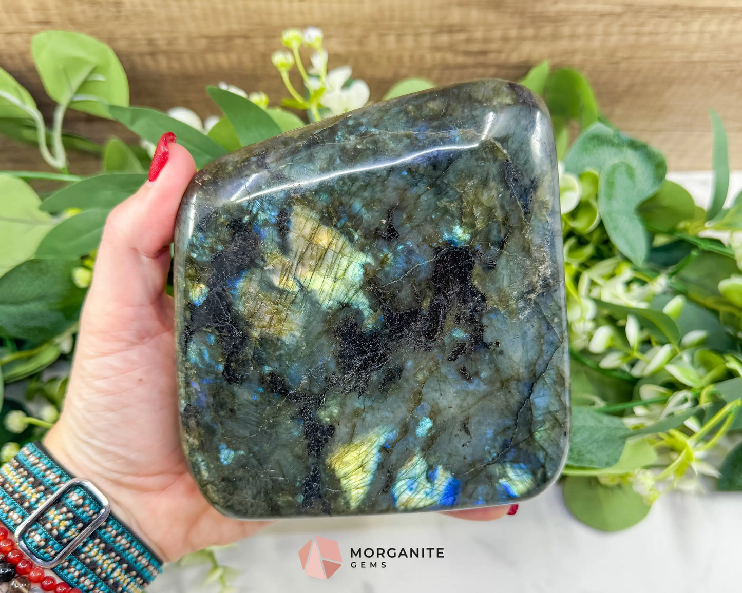 Labradorite Freeform No.9 – 1.37kg Polished Standing Crystal for Intuition Transformation & Energy Shielding