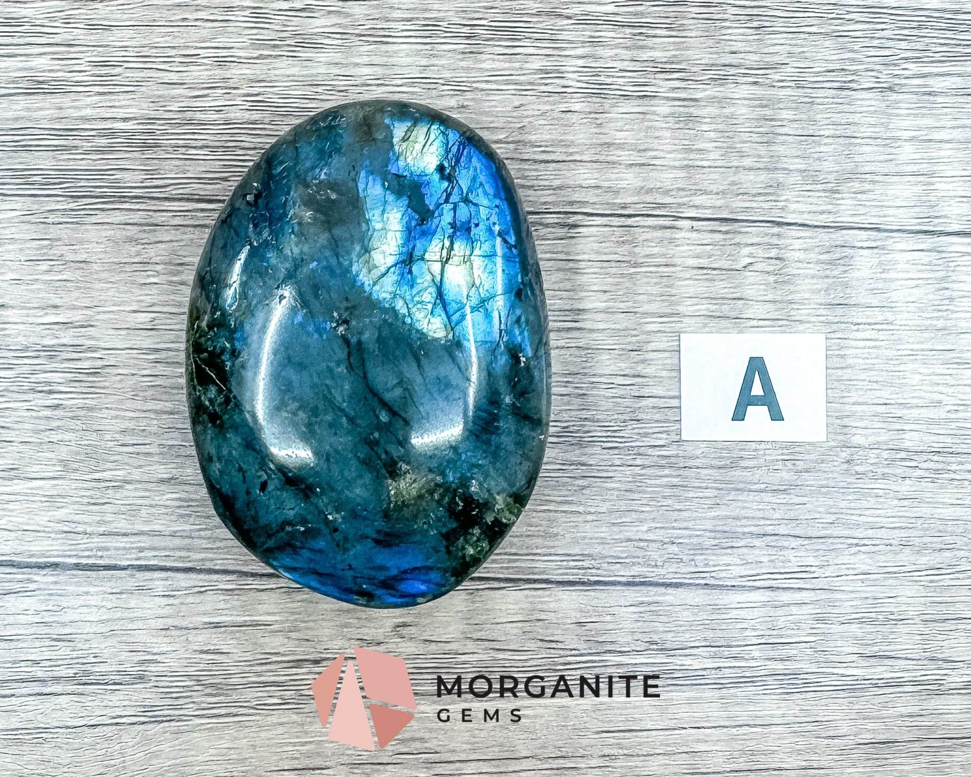 Labradorite Palm Stone – Polished Crystal for Intuition, Protection, and Spiritual Awakening-Morganite Gems