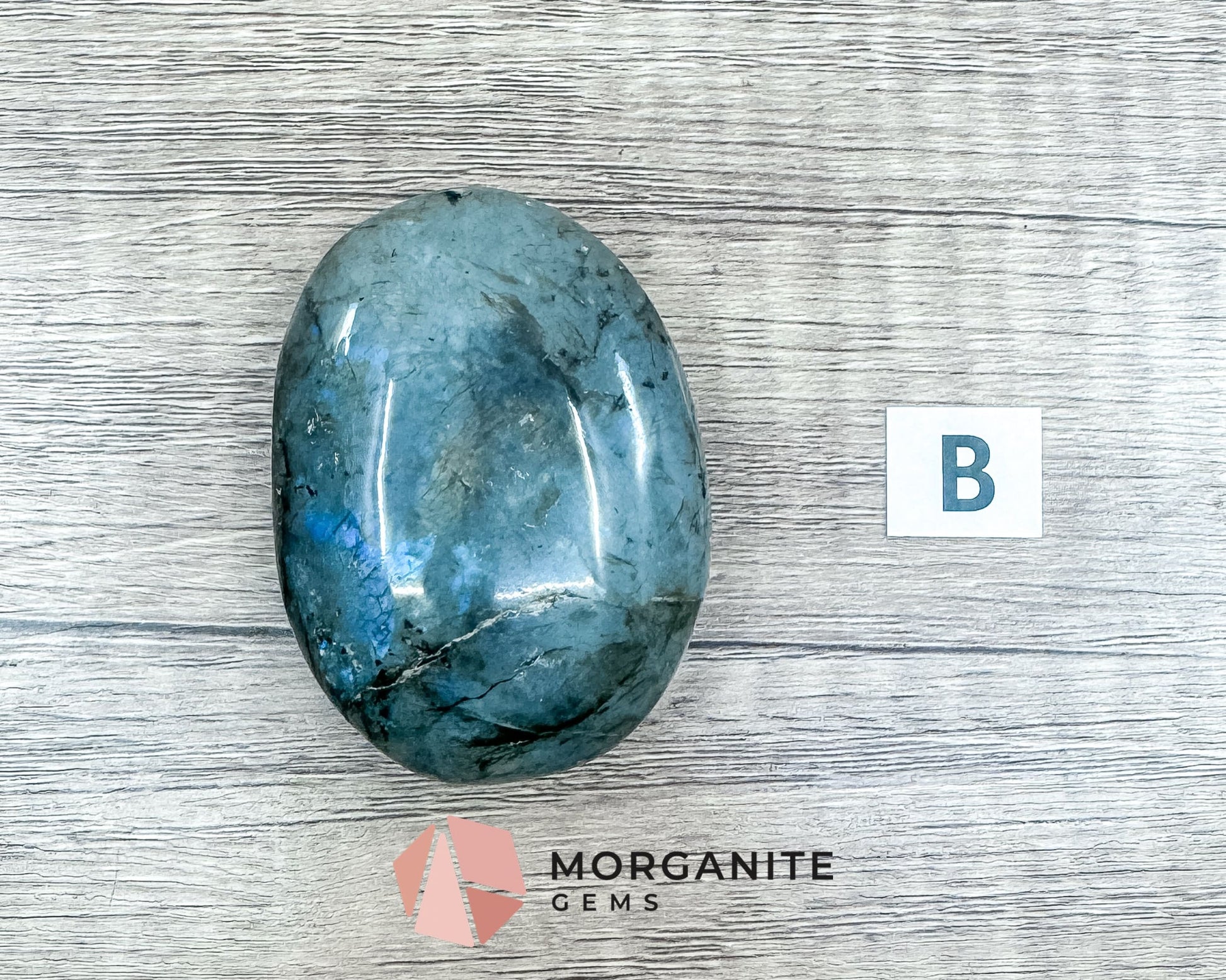 Labradorite Palm Stone – Polished Crystal for Intuition, Protection, and Spiritual Awakening-Morganite Gems