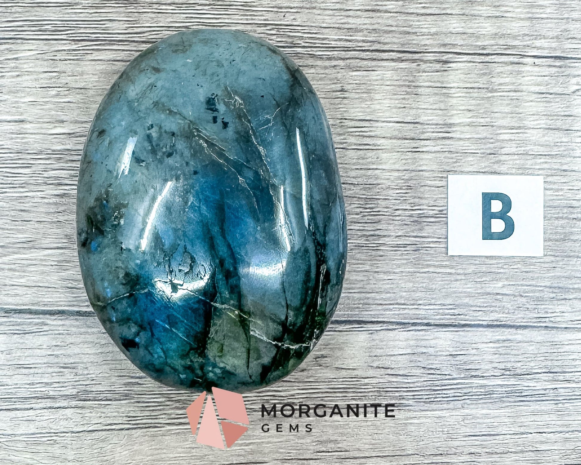 Labradorite Palm Stone – Polished Crystal for Intuition, Protection, and Spiritual Awakening-Morganite Gems