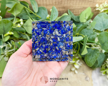 Lapis Lazuli Orgonite Pyramid with Clear Quartz Point – Wisdom & Intuition Energy Pyramid (≈ 2.7’’) - Metaphysical