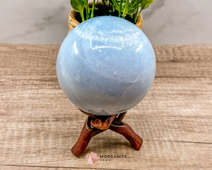 Large Blue Calcite Sphere – Soothing Healing Crystal for Calm, Clarity & Emotional Balance-Morganite Gems