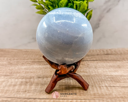 Large Blue Calcite Sphere – Soothing Healing Crystal for Calm, Clarity & Emotional Balance-Morganite Gems