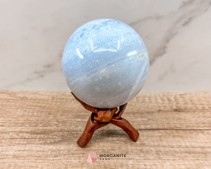 Large Blue Calcite Sphere – Soothing Healing Crystal for Calm, Clarity & Emotional Balance-Morganite Gems