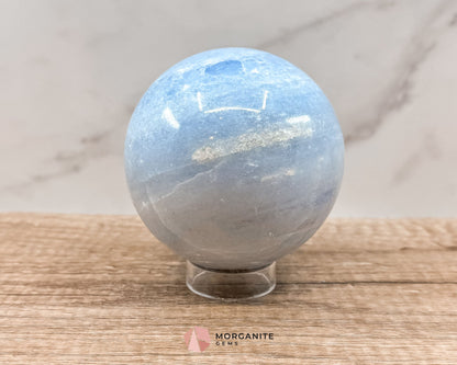 Large Blue Calcite Sphere – Soothing Healing Crystal for Calm, Clarity & Emotional Balance-Morganite Gems