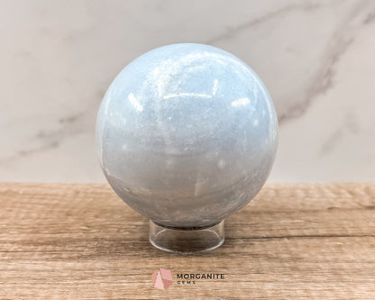 Large Blue Calcite Sphere – Soothing Healing Crystal for Calm, Clarity & Emotional Balance-Morganite Gems