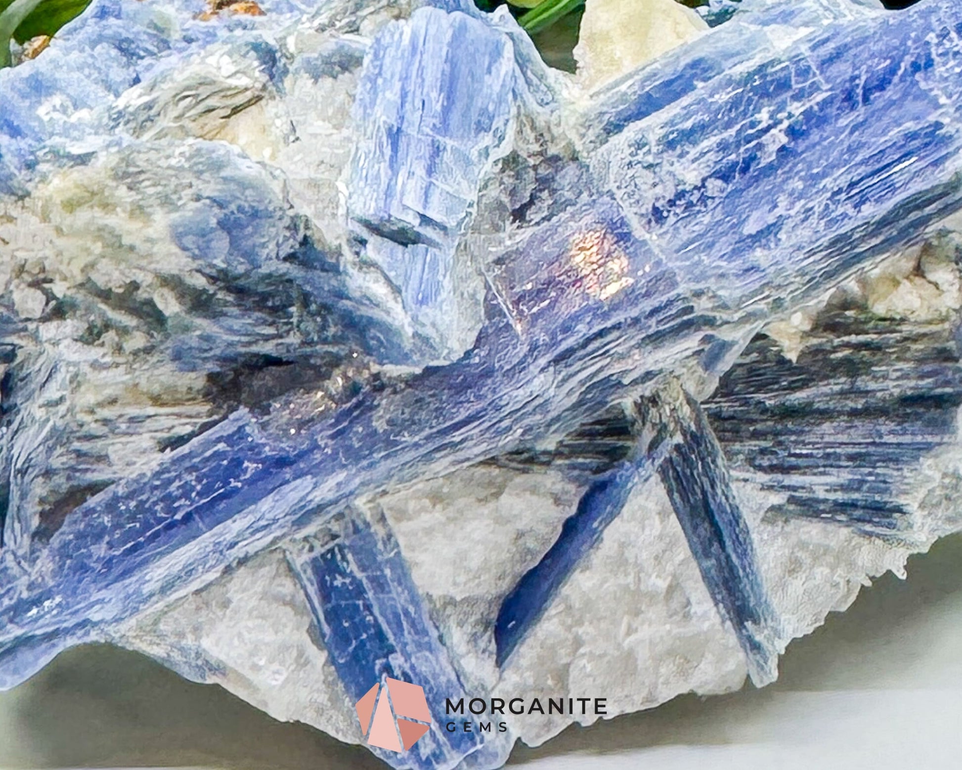 Large Blue Kyanite & Quartz Cluster (520g) – Raw Bladed Crystal Specimen for Energy Alignment - Metaphysical Crystals