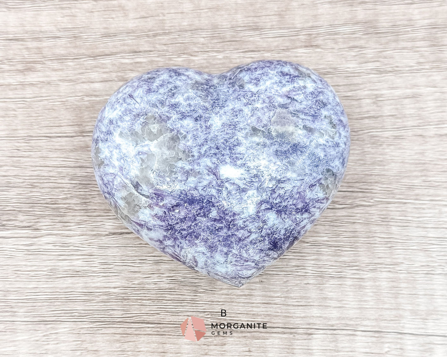 Lepidolite Heart Crystals – Soothing and Calming Stones for Emotional Balance and Stress Relief-Morganite Gems