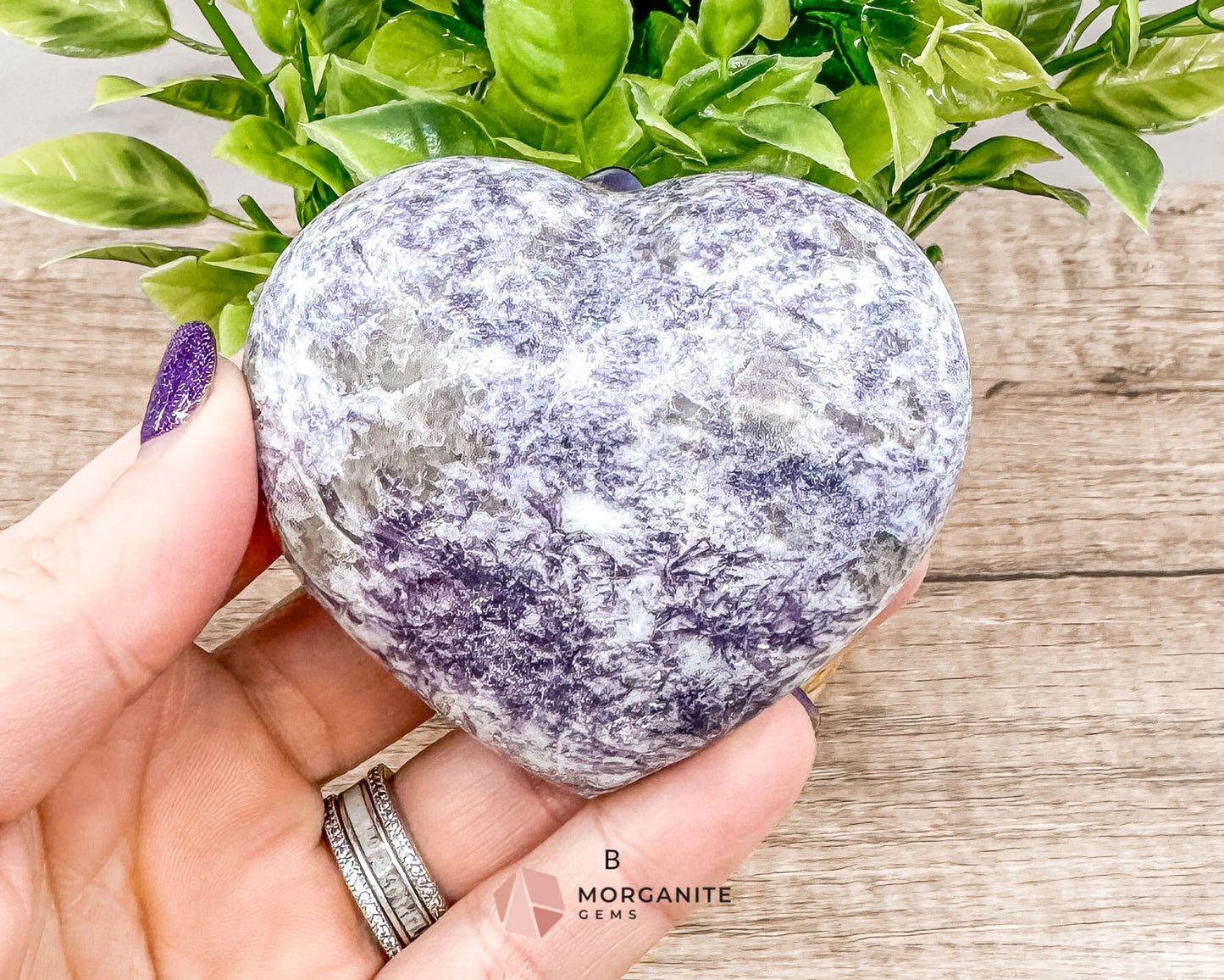 Lepidolite Heart Crystals – Soothing and Calming Stones for Emotional Balance and Stress Relief-Morganite Gems