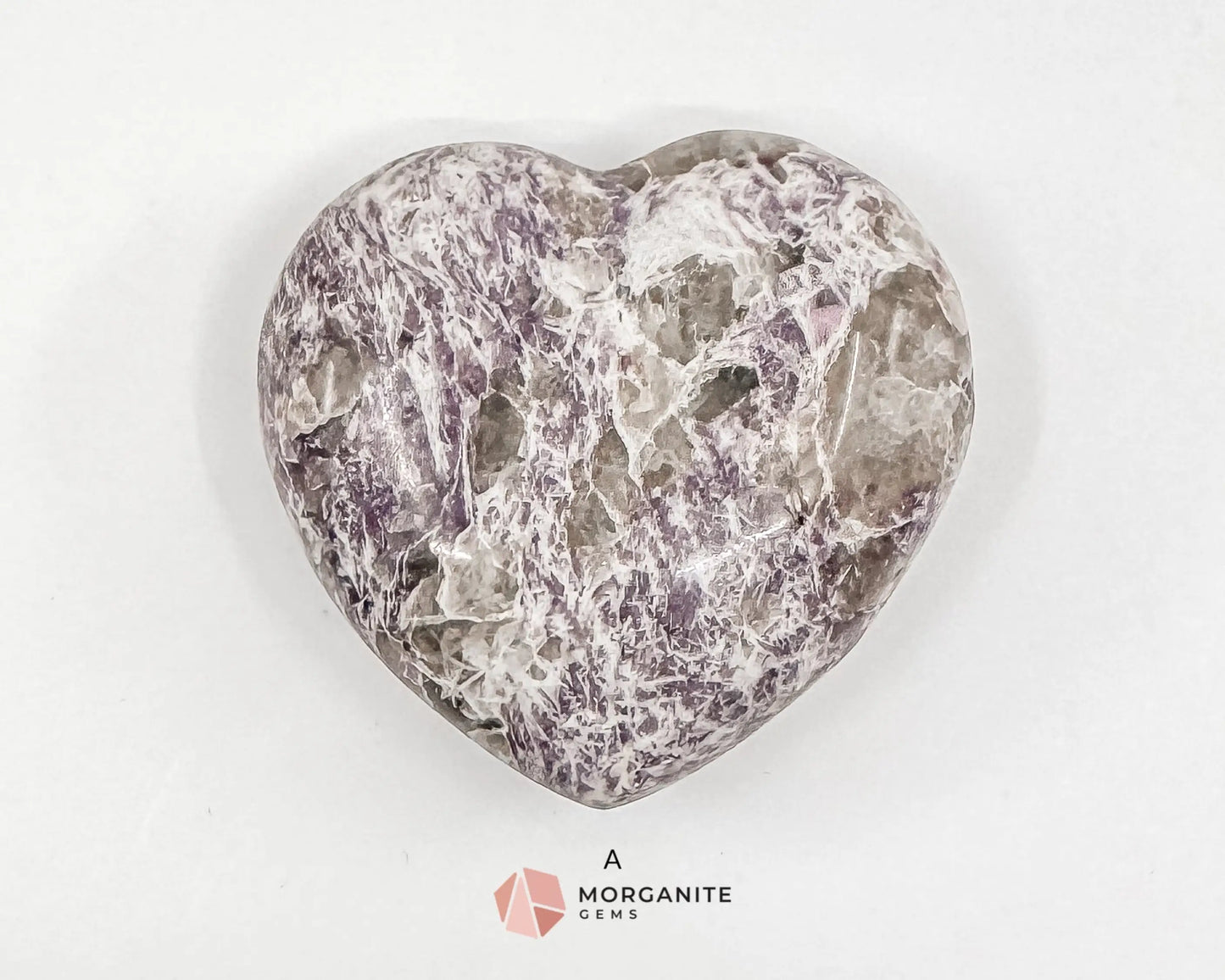 Lepidolite Heart Crystals – Soothing and Calming Stones for Emotional Balance and Stress Relief-Morganite Gems