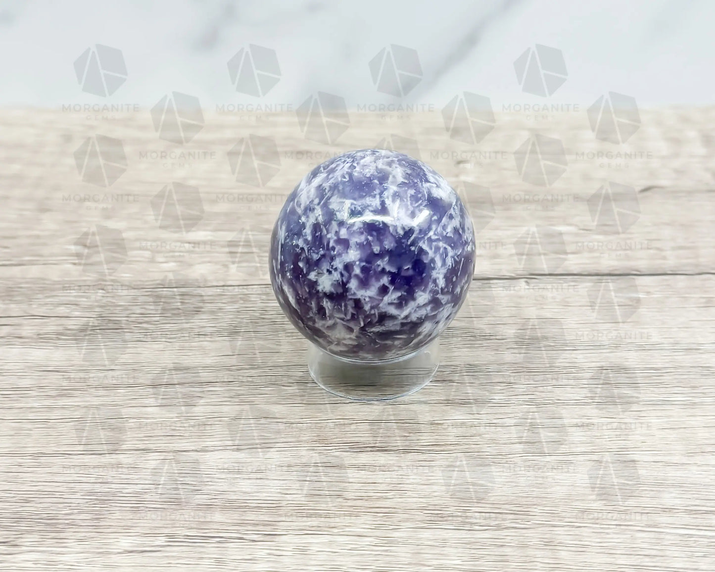 Lepidolite Sphere – 2-Inch 164g Crystal Ball for Peace and Emotional Balance-Morganite Gems