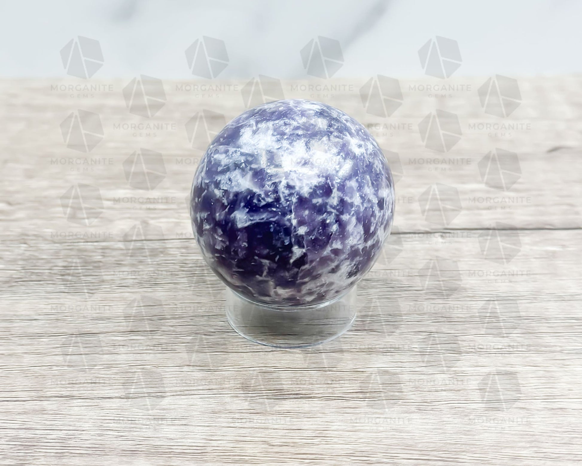 Lepidolite Sphere – 2-Inch 164g Crystal Ball for Peace and Emotional Balance-Morganite Gems