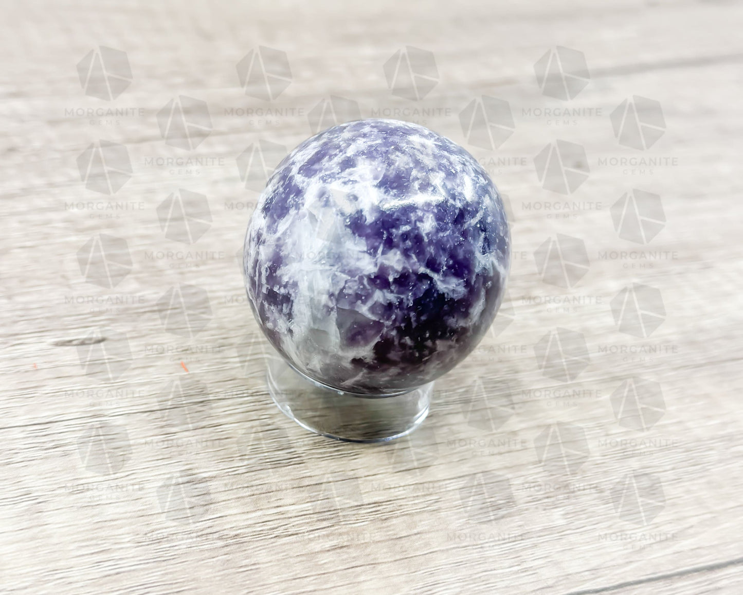 Lepidolite Sphere – 2-Inch 164g Crystal Ball for Peace and Emotional Balance-Morganite Gems