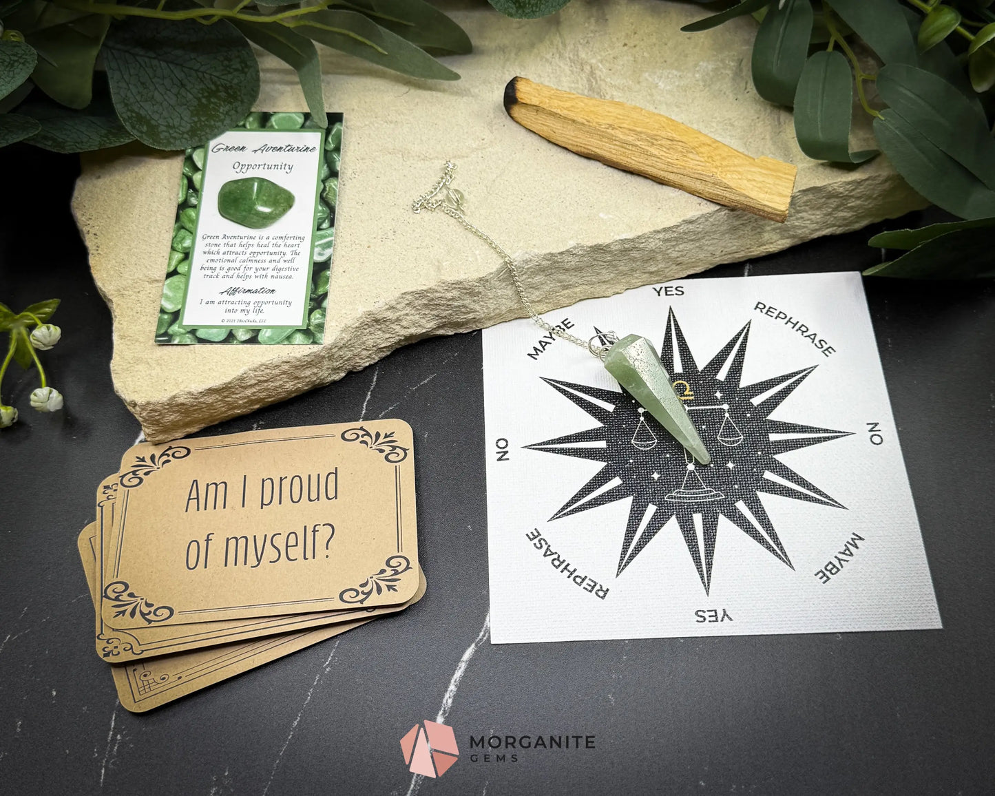 Libra Pendulum Set – Crystal Divination Kit with Zodiac Mat Gift Box & Energy Tools for Balance & Clarity