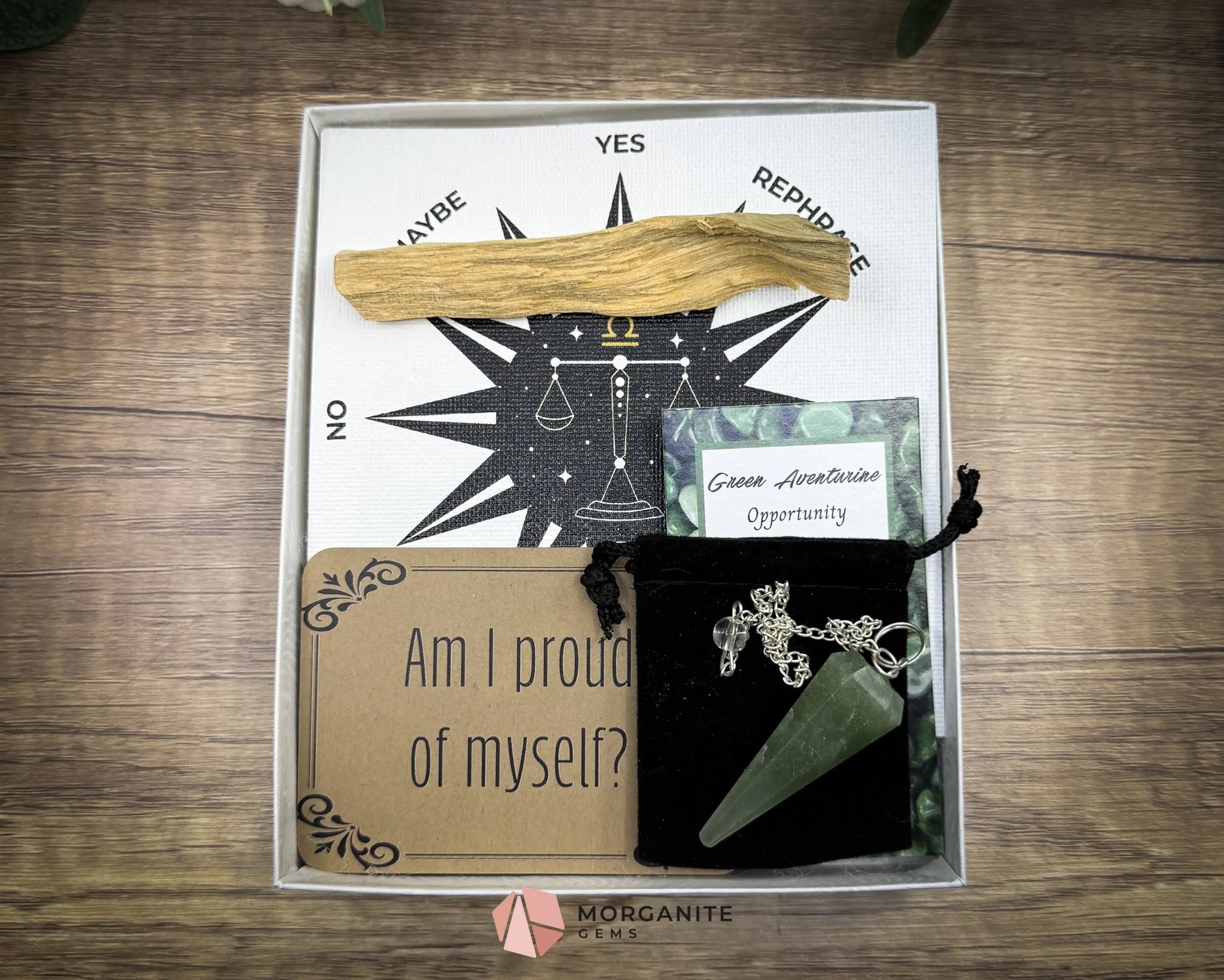 Libra Pendulum Set – Crystal Divination Kit with Zodiac Mat Gift Box & Energy Tools for Balance & Clarity