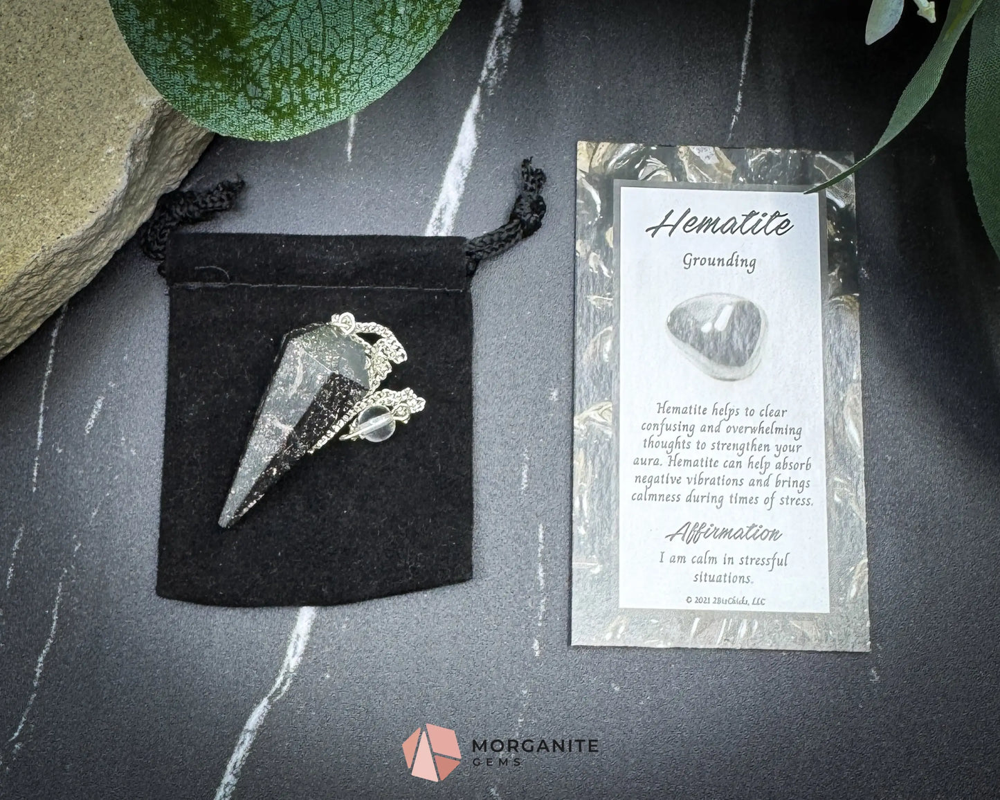 Libra Pendulum Set – Crystal Divination Kit with Zodiac Mat Gift Box & Energy Tools for Balance & Clarity - Hematite