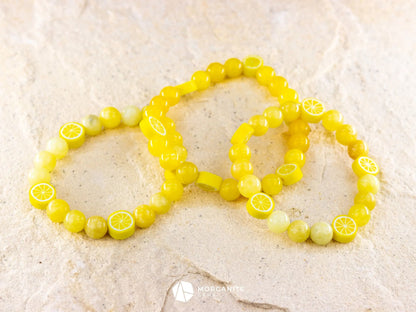 Luminous Optimism: Lemon Jade Bracelet for Positive Energy-Morganite Gems