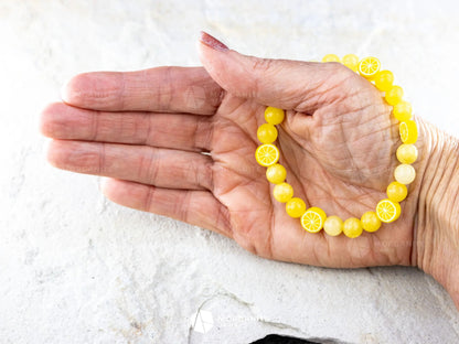 Luminous Optimism: Lemon Jade Bracelet for Positive Energy-Morganite Gems