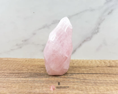 Medium Rose Quartz Flame – Handcrafted Crystal of Love and Serenity-Morganite Gems