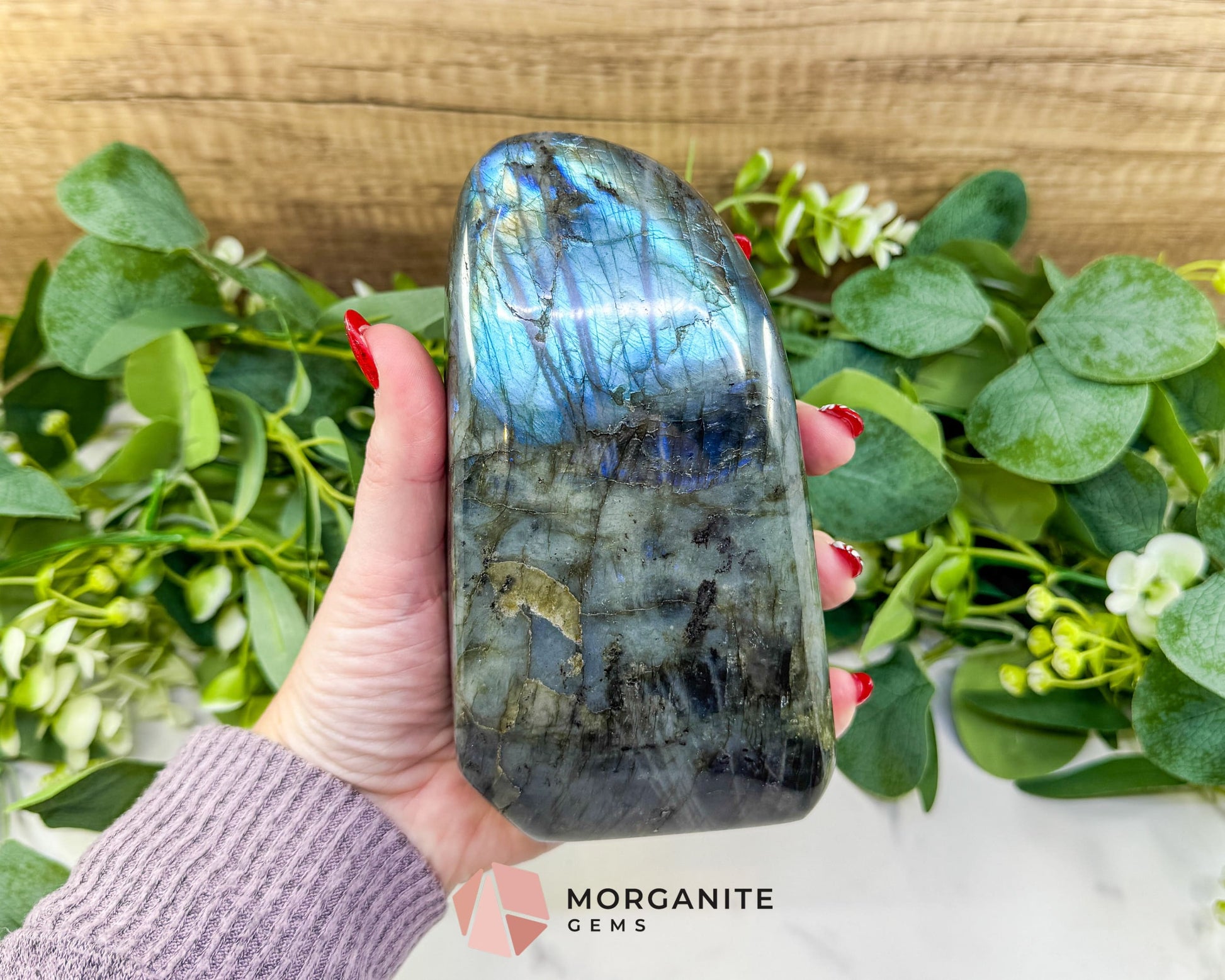Midnight Electric Labradorite Freeform No. 7 | High‑Flash Crystal for Transformation & Spiritual Awakening