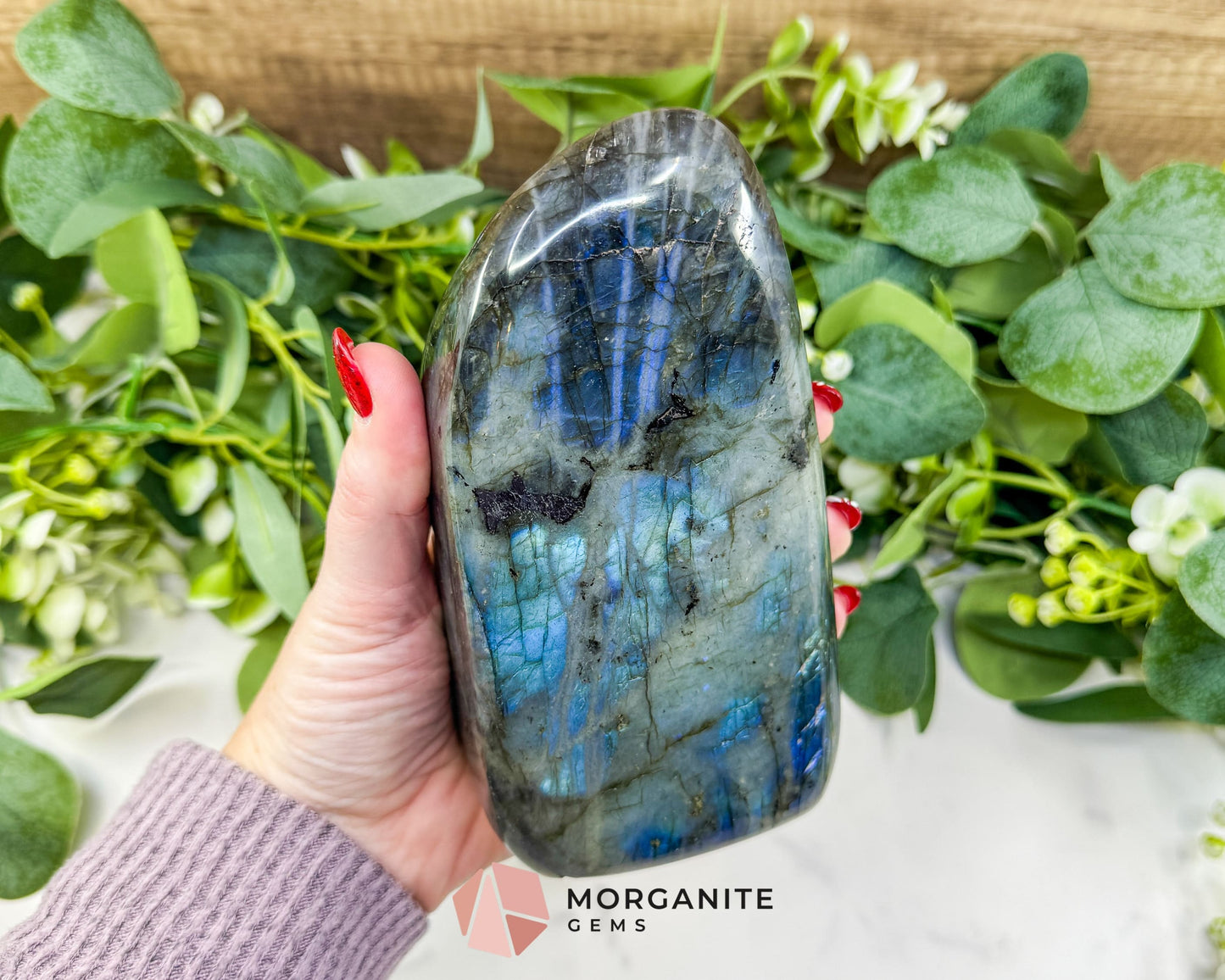 Midnight Electric Labradorite Freeform No. 7 | High‑Flash Crystal for Transformation & Spiritual Awakening