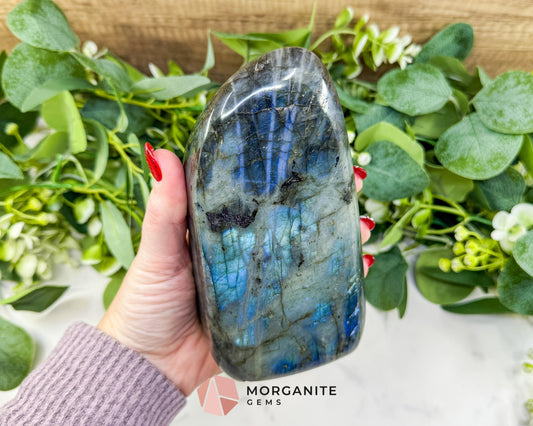 Midnight Electric Labradorite Freeform No. 7 | High‑Flash Crystal for Transformation & Spiritual Awakening
