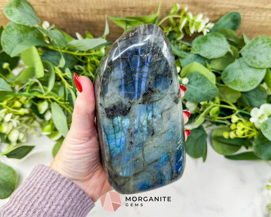 Midnight Electric Labradorite Freeform No. 7 | High‑Flash Crystal for Transformation & Spiritual Awakening