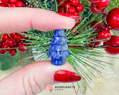 Mini Crystal Christmas Tree Carving (1 inch) - Holiday Metaphysical Decor - Choose from 7 Stones! - Metaphysical
