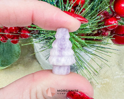 Mini Crystal Christmas Tree Carving (1 inch) - Holiday Metaphysical Decor - Choose from 7 Stones! - Metaphysical