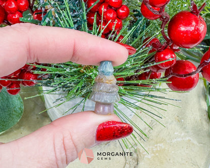Mini Crystal Christmas Tree Carving (1 inch) - Holiday Metaphysical Decor - Choose from 7 Stones! - Metaphysical