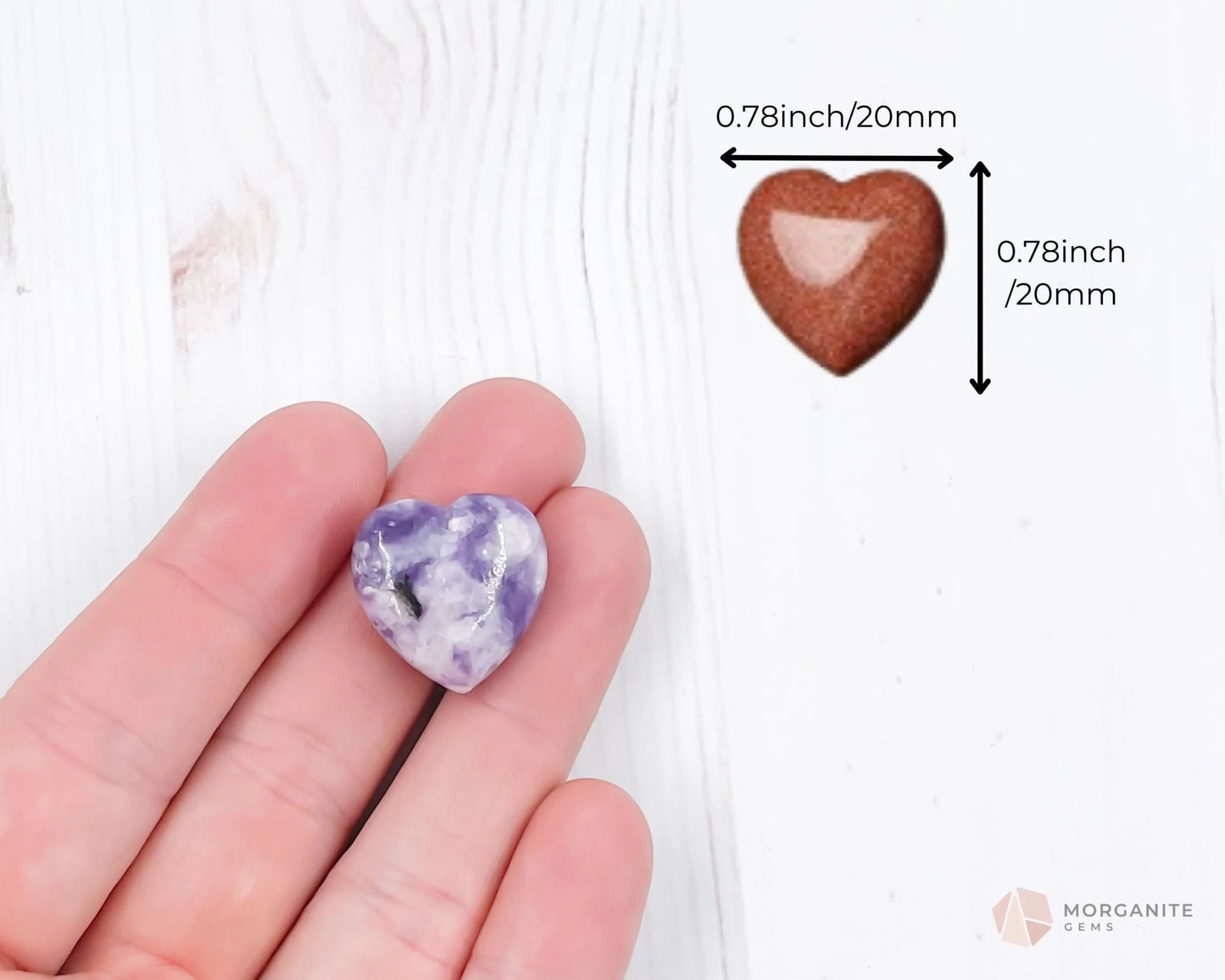 Mini Crystal Heart Valentine Gift Set-Morganite Gems